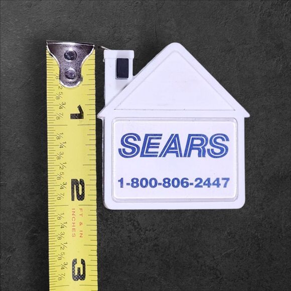Vintage Sears House Shaped Tape Measure Retractable Unique Gift for Handyman - Picture 6 of 7